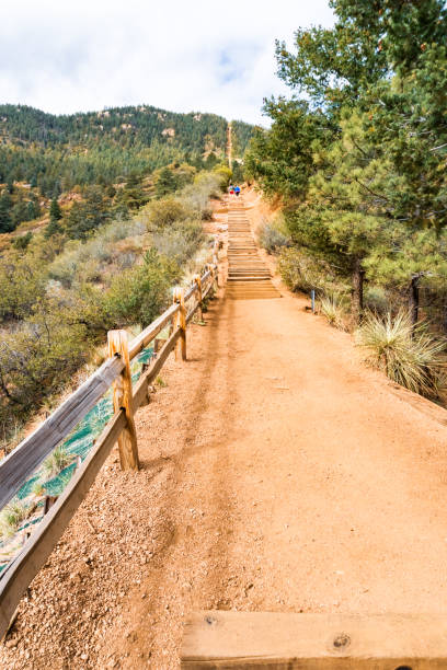 istock Extreme nature trail with steep mountain incline 1058568680