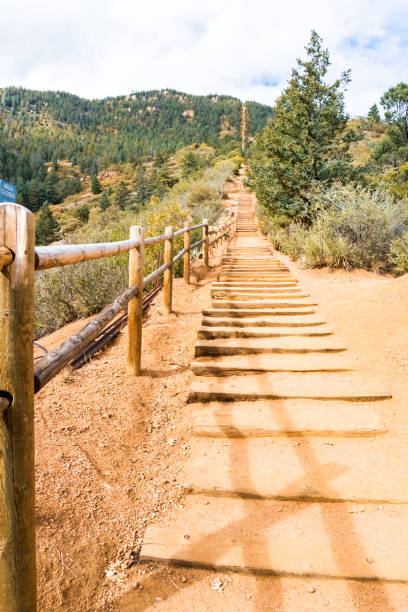 istock Extreme nature trail with steep mountain incline 1058568682