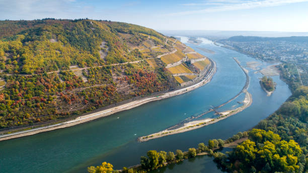 istock Panoramic aerial view over River Rhine, Germany 1058579510