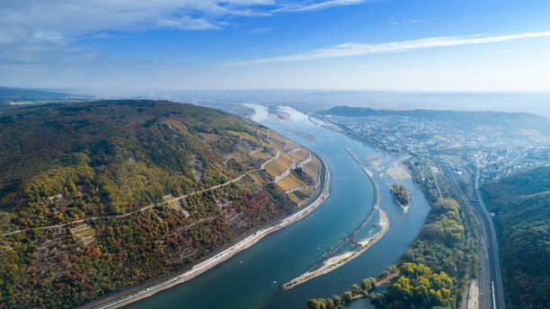 istock Panoramic aerial view over River Rhine, Germany 1058579516