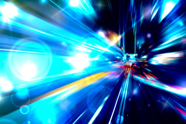 istock Abstract image traffic light trails with bokeh circle 1058583846
