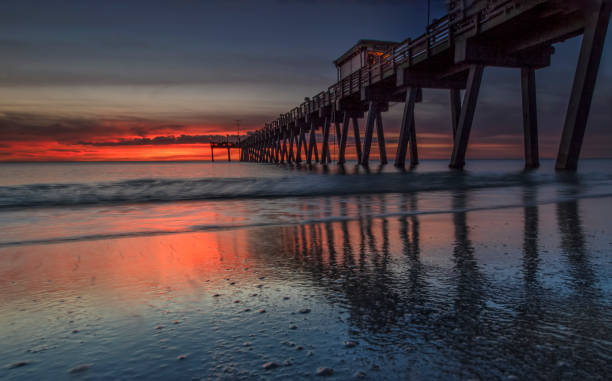 istock Sharky's on the pier sunset at twlight 1058588494