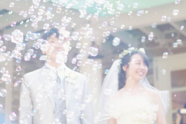 Happy bride and groom