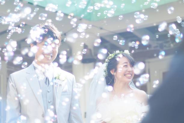 istock Happy bride and groom 1058602310