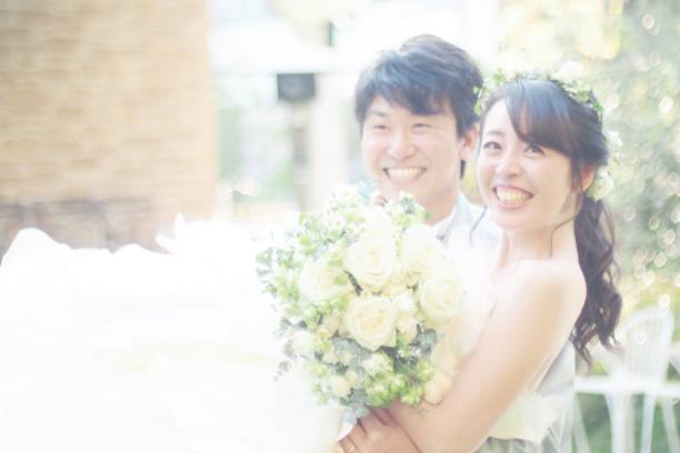 istock Happy bride and groom 1058602314
