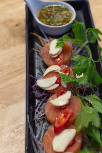 istock Salmon WasaBi Sauce 1058604610