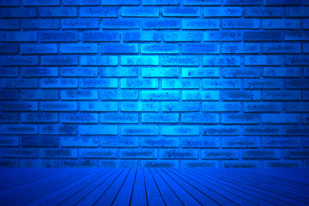 istock Illuminated theater stage  Flash of blue color 1058629364