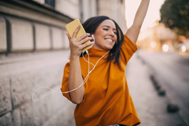 istock Happy woman in city 1058631710