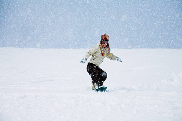 Man snowboarding point of view