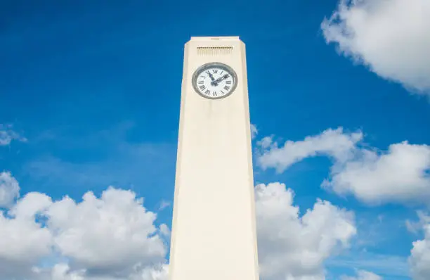 Photo of Devonport clock tower the memorial clock on seafront in Devonport suburb North Shore of Auckland in North Island of New Zealand