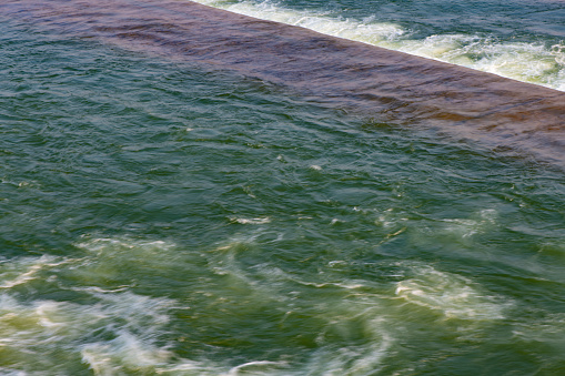 water waves flow river closeup sun shine texture background