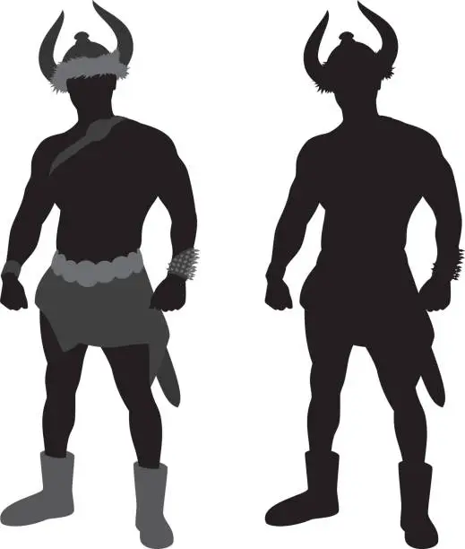 Vector illustration of Viking Warrior Silhouette