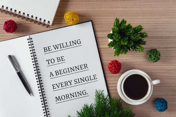 istock Inspirational and motivation life quote on notepad. 1058641266