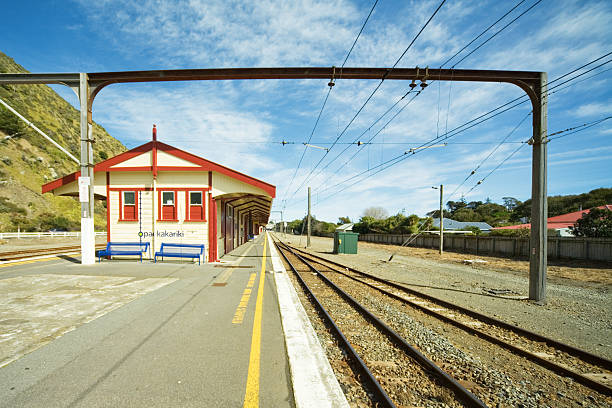 Empty view of Ramsbottom train station in autumn