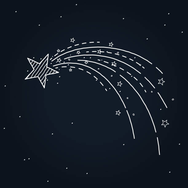 glowing shooting star hand drawn design