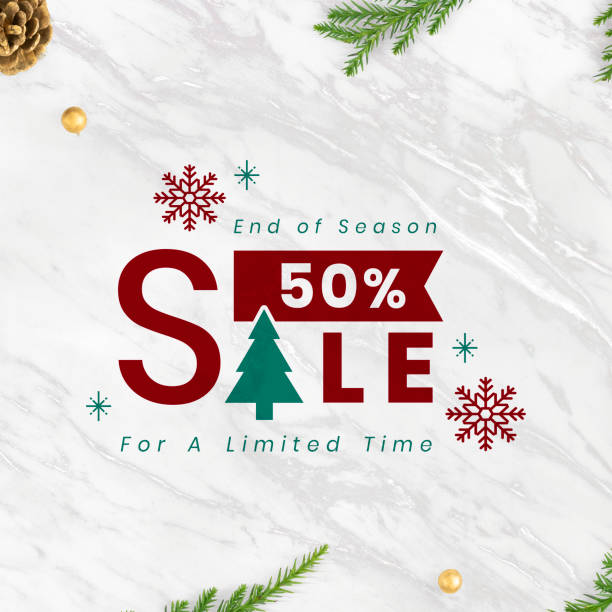 istock 50% Christmas sale sign mockup 1058647552