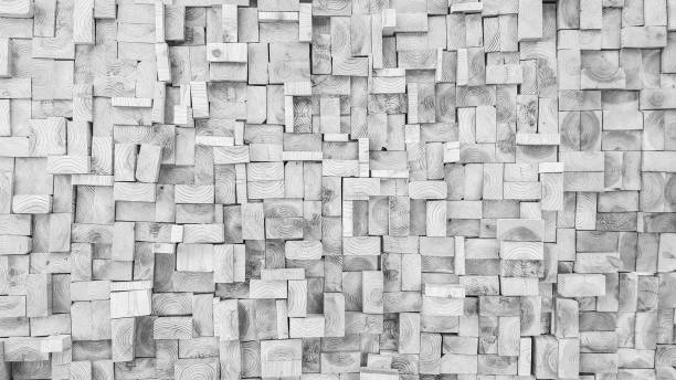 istock Black and white Old Wood slice square texture 1058649502