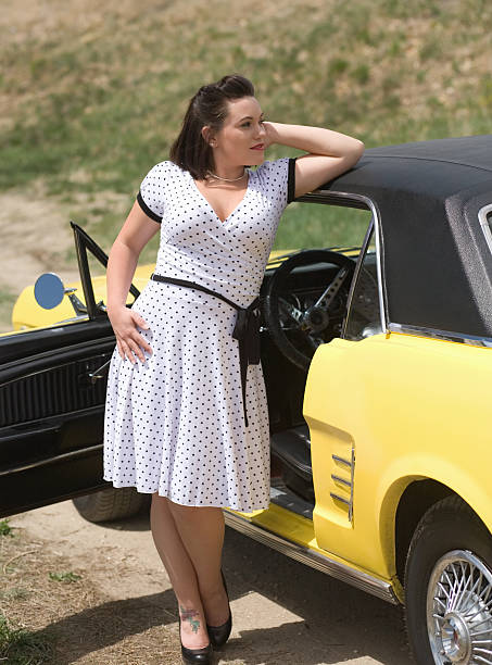 istock Pretty Girl with Classic Car 105864984
