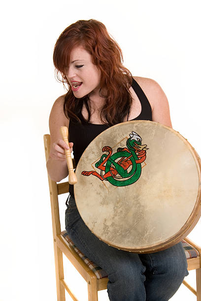 Irish Drummer stock photo