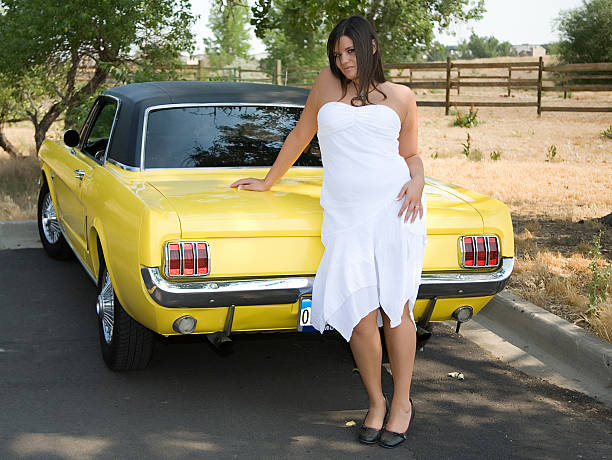 istock Country Girl with Classic Car 105865130