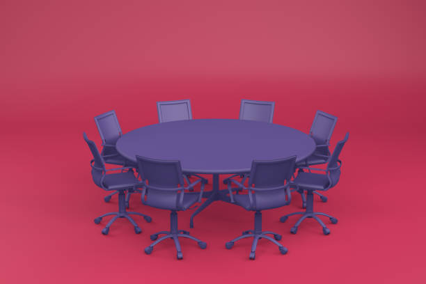 istock Meeting table with chairs, minimal concept. 1058655026