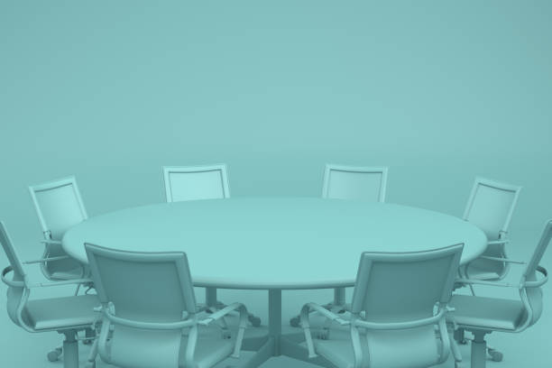 istock Meeting table with chairs, minimal concept. 1058655084
