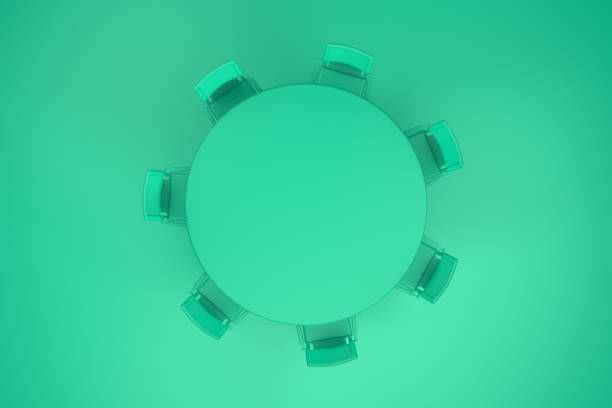 istock Meeting table with chairs, minimal concept. 1058655250