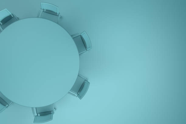 istock Meeting table with chairs, minimal concept. 1058655324