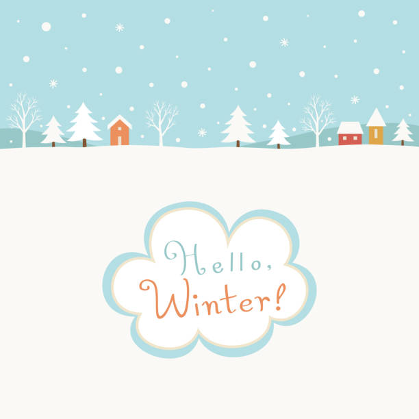 снежный зимний сельский пейзаж фон - london england christmas snow winter stock illustrations