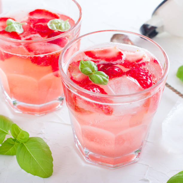 istock Detox drink with strawberries and basil, square 1058660074