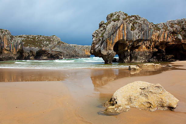 Beach of Cuevas del Mar, Nueva de Llanes, Asturias, Spain