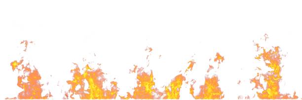 istock Real fire flames isolated on white background. Mockup on white of 5 flames. 1058667234