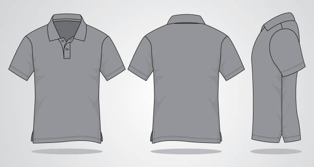пустая рубашка поло для шаблона - t shirt shirt cap clothing stock illustrations