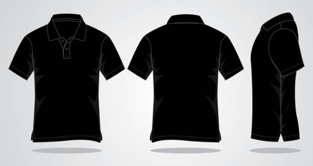서식 파일�에 대 한 빈 폴로 셔츠 - t shirt shirt cap clothing stock illustrations