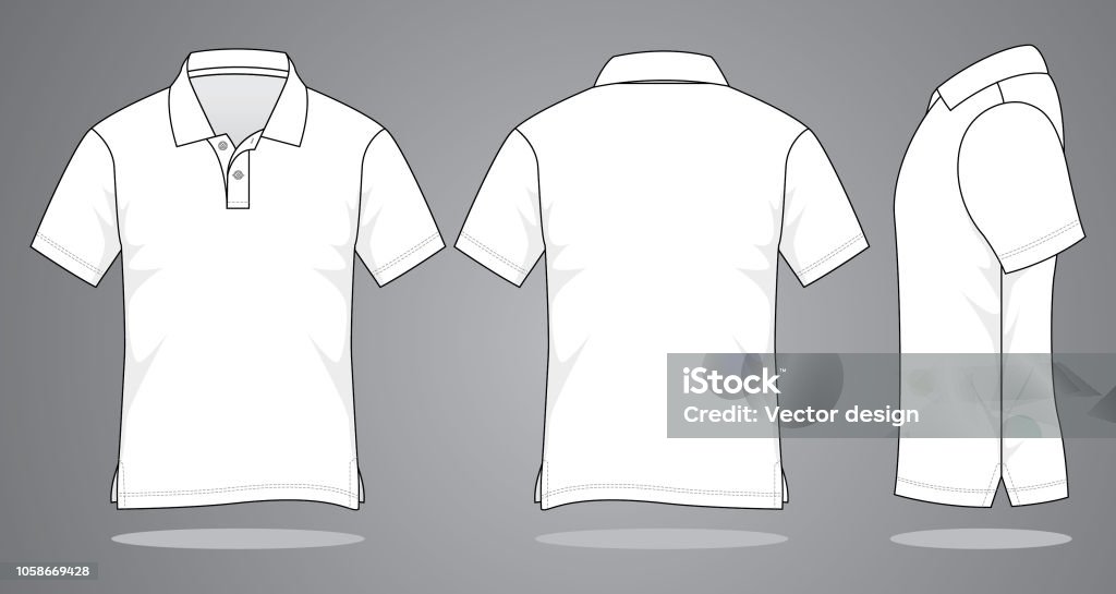 Blank Polo Shirt for Template White Color Polo Shirt stock vector