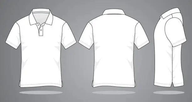 Vector illustration of Blank Polo Shirt for Template