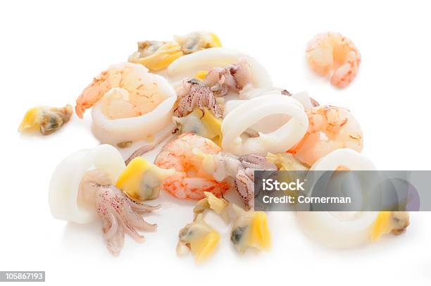 Seafood Cocktail Stock Photo - Download Image Now - Cuttlefish, Shrimp - Seafood, Animal Markings