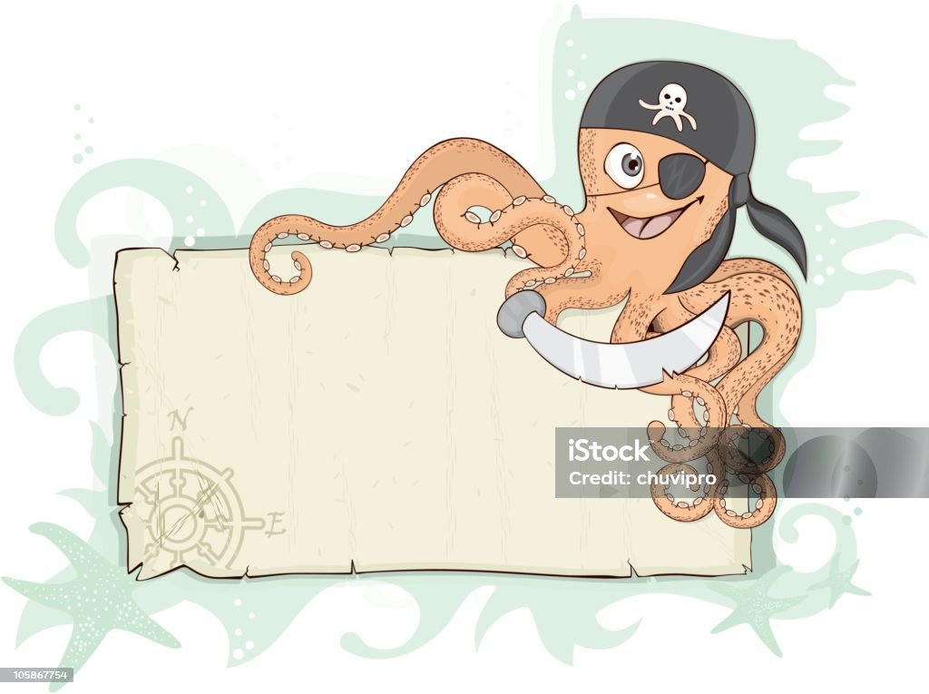 Jolly Pirate Octopus background  Octopus stock vector