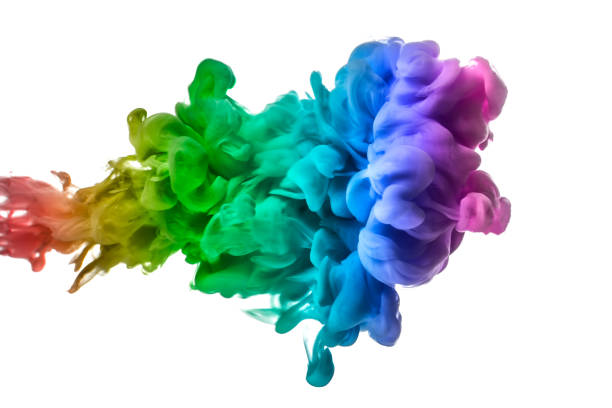 istock Acrylic colors and ink in water. Abstract frame background. Isolated on white. 1058677542