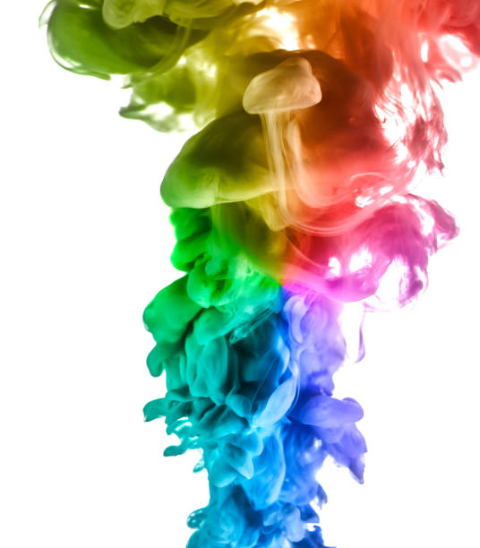 istock Acrylic colors and ink in water. Abstract frame background. Isolated on white. 1058678770