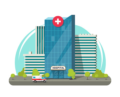 Hospital Building Isolated Vector Illustration Flat Cartoon Modern Medical  Center Or Clinic Clipart Stock Illustration - Download Image Now - iStock