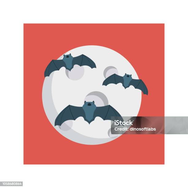 Bat Halloween Spooky Stock Illustration - Download Image Now - Abstract, Animal, Animal Wildlife