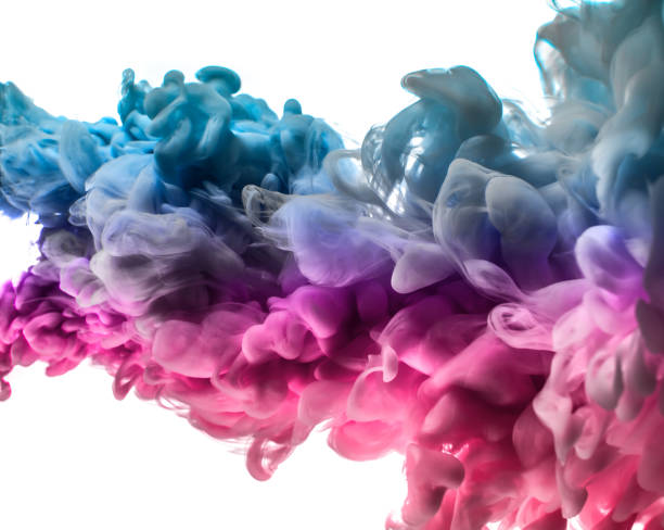 istock Acrylic colors and ink in water. Abstract frame background. Isolated on white. 1058686518