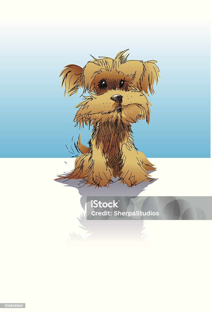 Yorkshire Terrier Puppy Cartoon Use this vector image in your layouts. Editable AI File, EPS, JPG, ZIP. Layered File. Dog stock vector