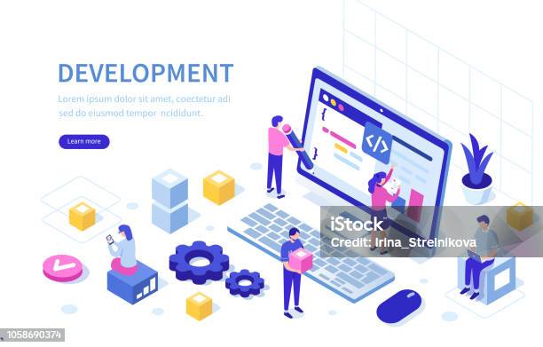 Image To Represent Development Program Development Stock Illustration - Download Image Now - Isometric ...