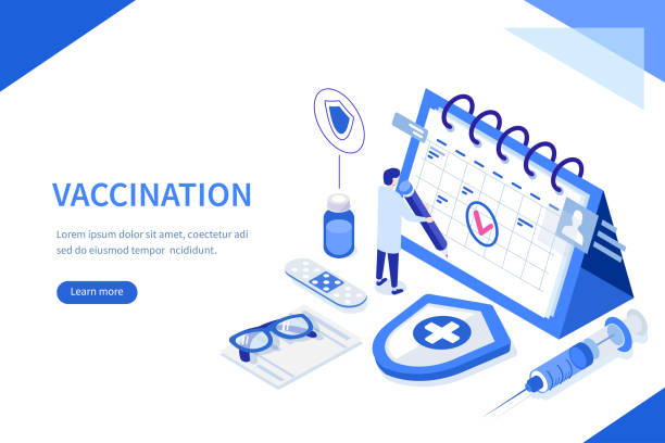 예방 접종 - vaccination injecting child flu virus stock illustrations