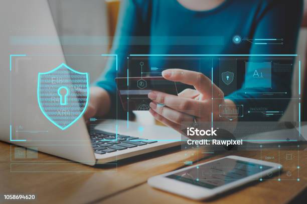 Data Security System Shield Protection Verification Stock Photo - Download Image Now