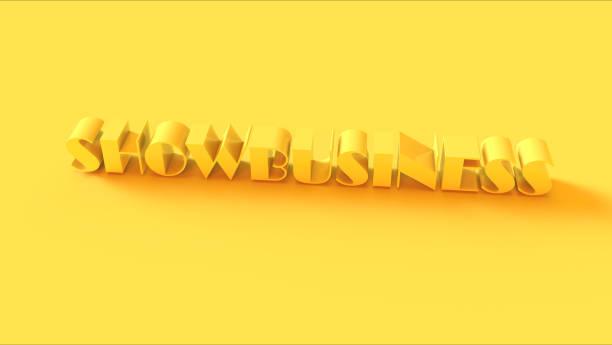 Bright Yellow 3d Showbusiness Sign 3d illustration 3d render