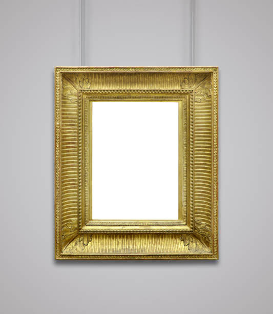 istock Golden vintage frame isolated on white background (All clipping paths included) 1058696962