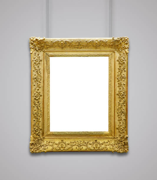 istock Golden vintage frame isolated on white background (All clipping paths included) 1058697104